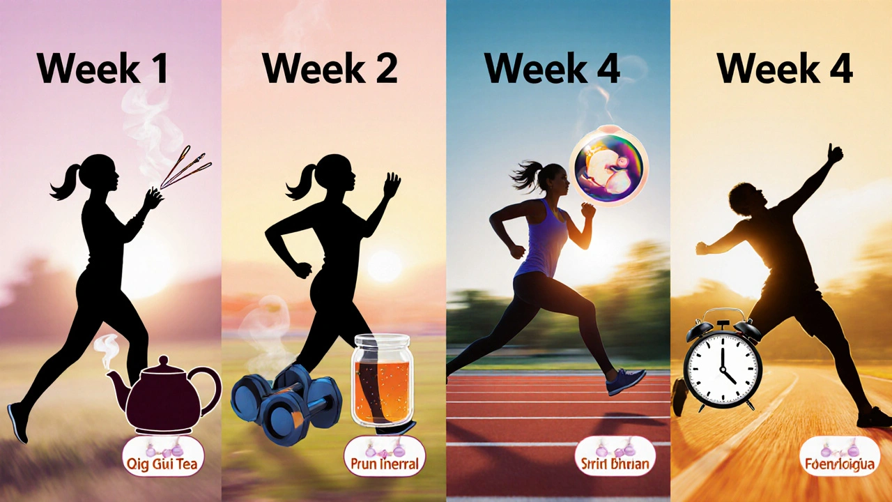 Čtyřtýdenní plán: akupunktura, Qi Gong, HIIT, silový trénink a zdravá strava.