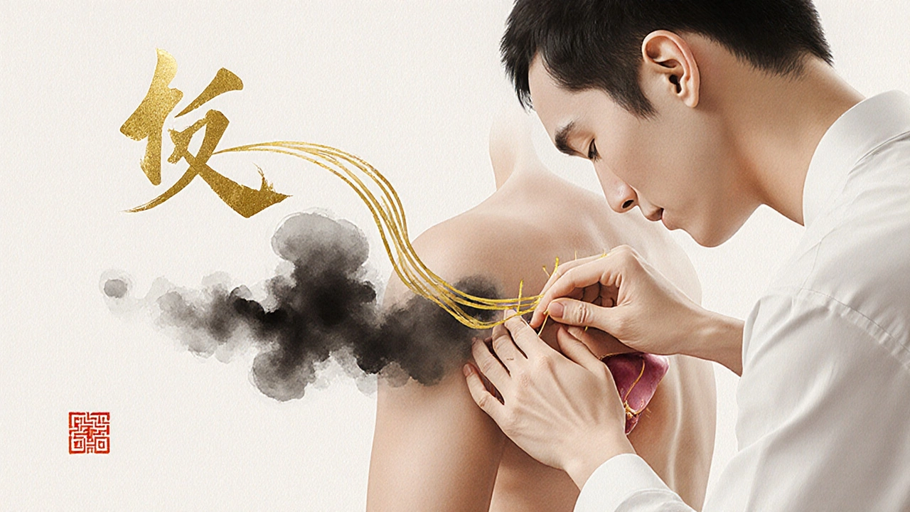 Praktik čínské medicíny akupunkturou podporuje tok energie jater.