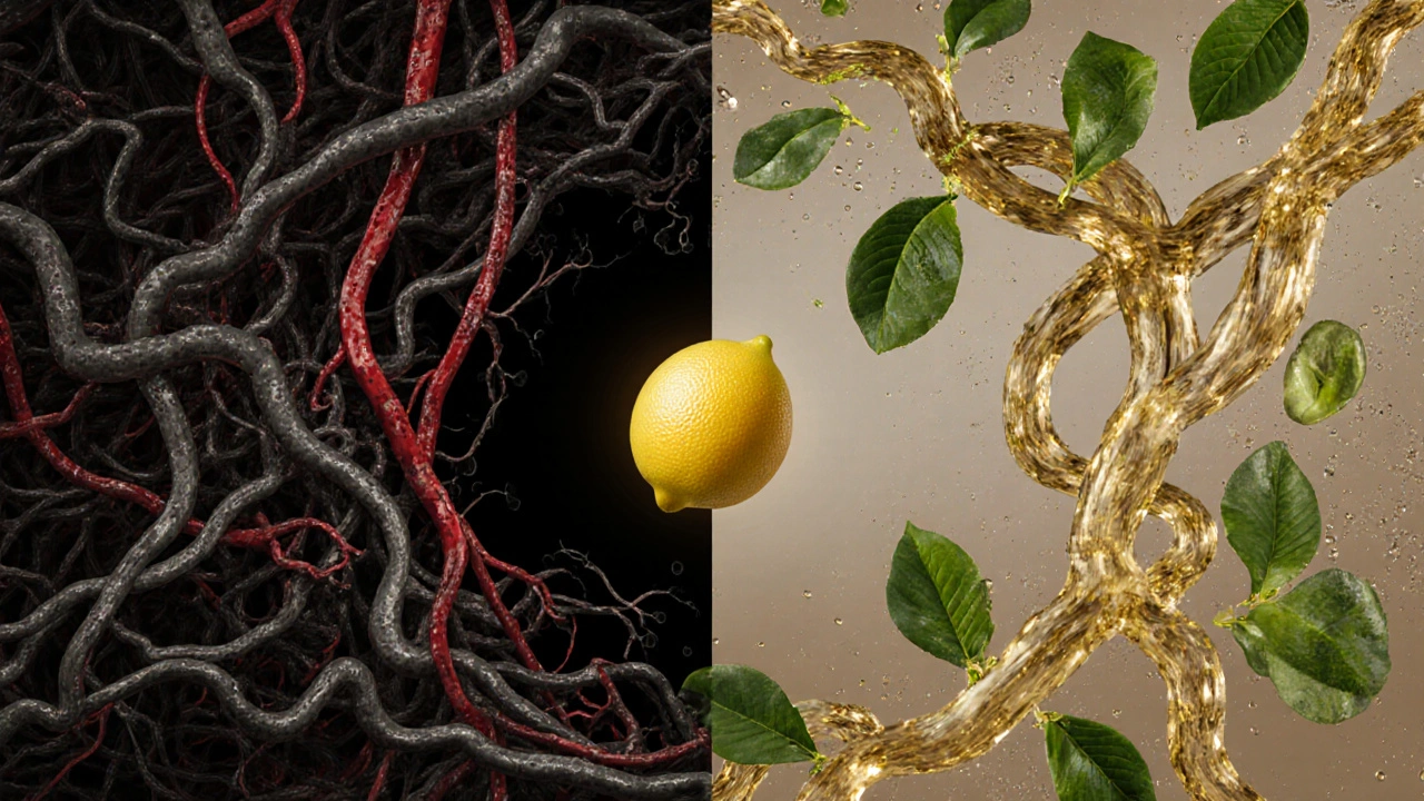 Dvě strany symbolizují zablokovanou a obnovovanou energii jater: jedna tmavá a napjatá, druhá jasná a proužící se zlatem a zelení.