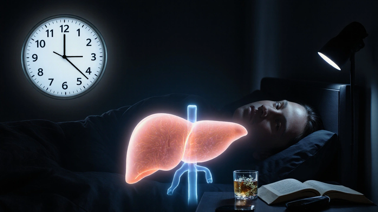 Osoba spí v noci mezi 1 a 3 hodinou s představou zdravého jater.